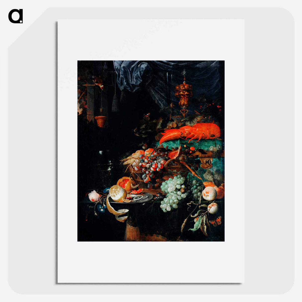 Fruits and lobster - エイブラハム ミニョン Poster.