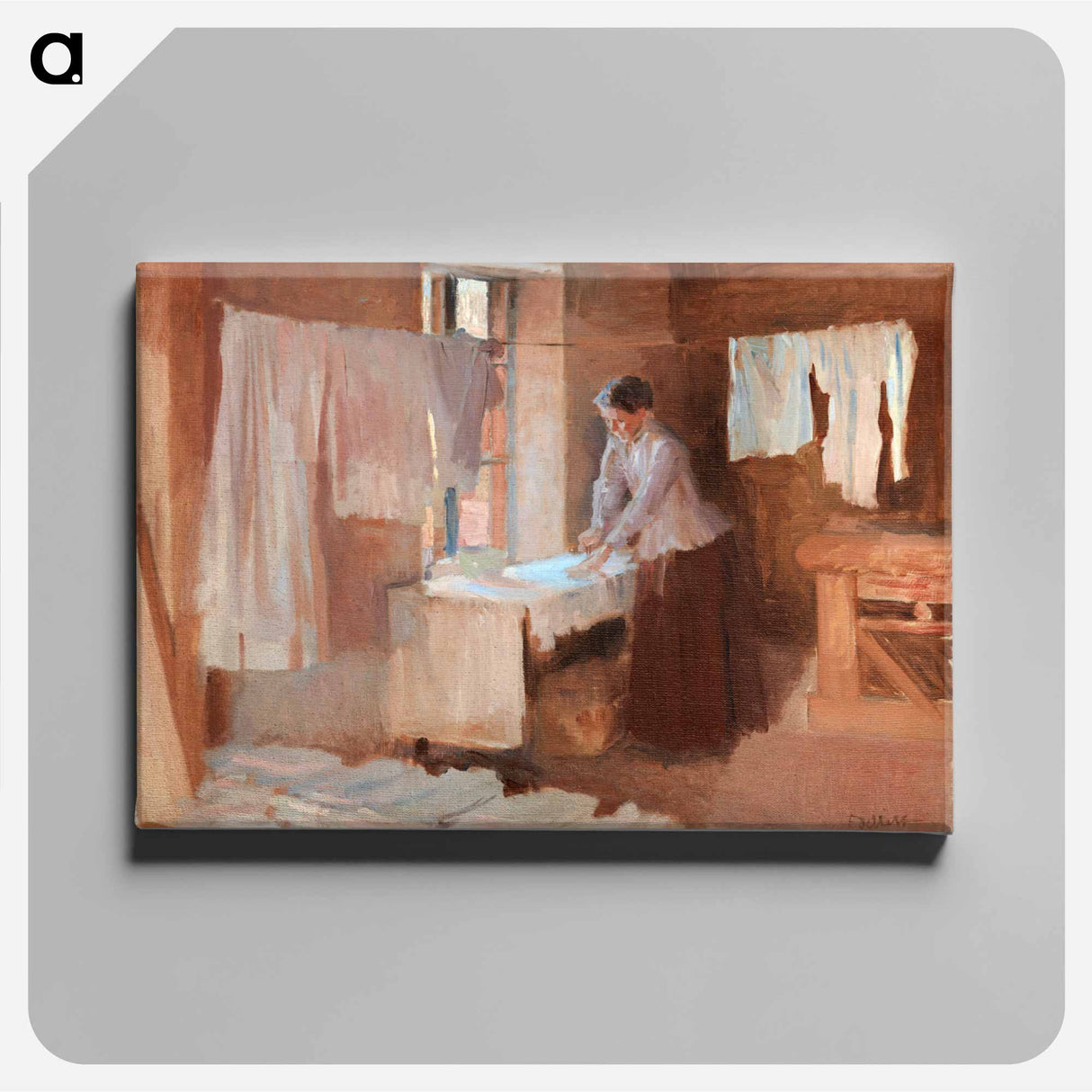Woman ironing, study for the washerwomen - アルバート エーデルフェルト Canvas.