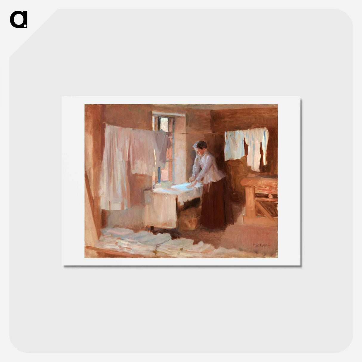 Woman ironing, study for the washerwomen - アルバート エーデルフェルト Postcard.
