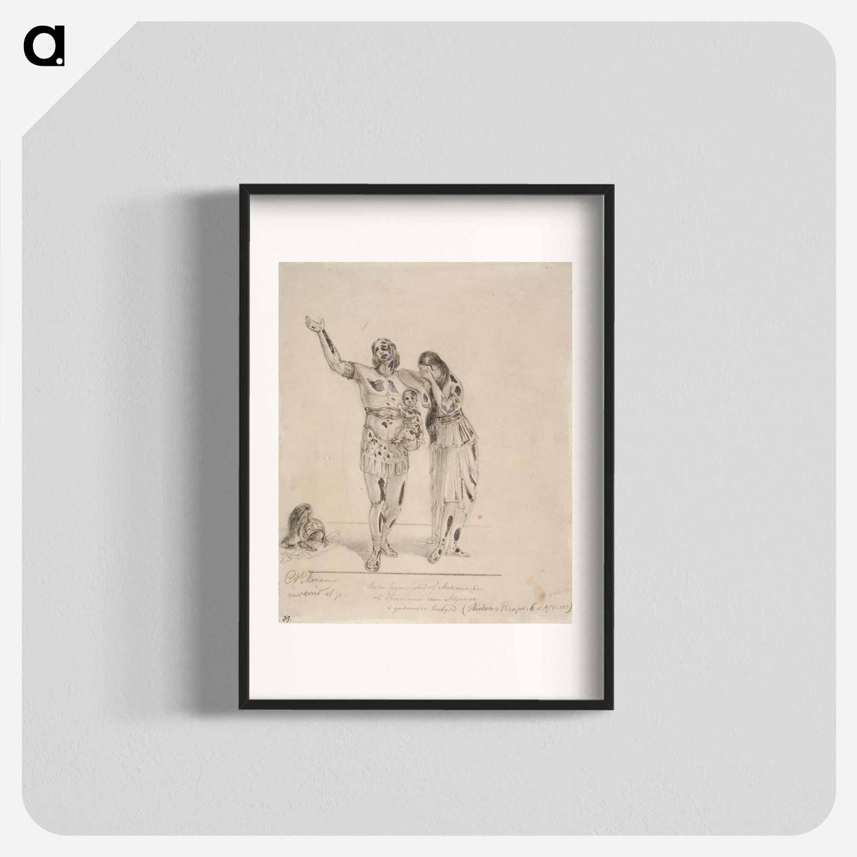 Hektor ja andromakhe hyvästelevät painautuen toisiaan vasten - アンダース エクマン Poster.