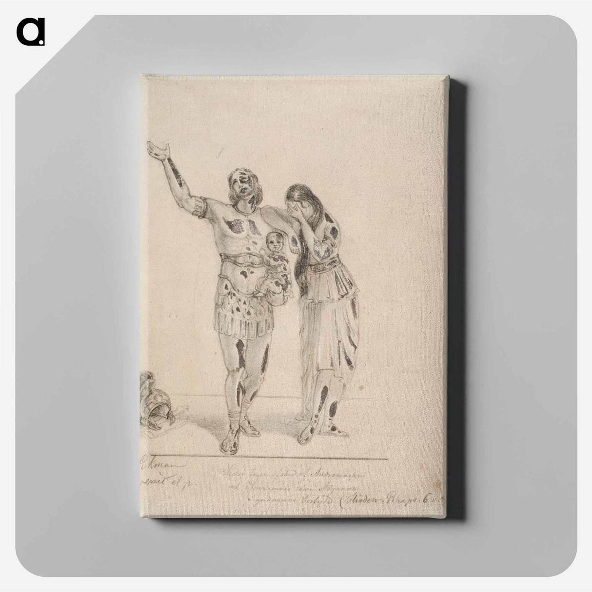 Hektor ja andromakhe hyvästelevät painautuen toisiaan vasten - アンダース エクマン Canvas.