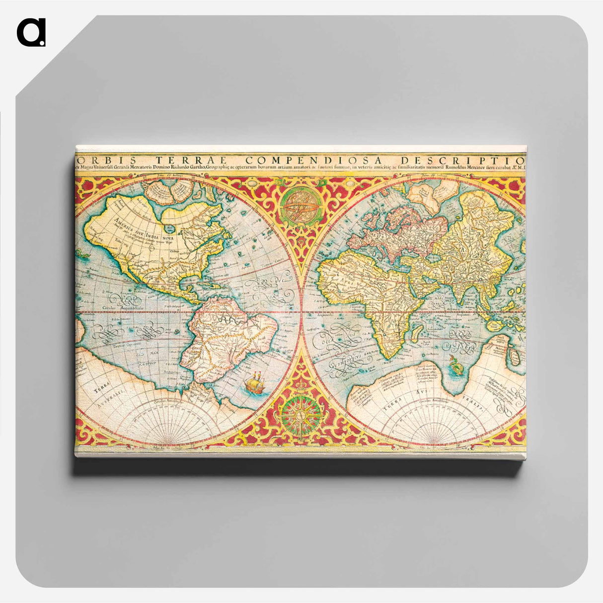 Orbis terrae compendiosa descriptio - アンティーク地図 Canvas.