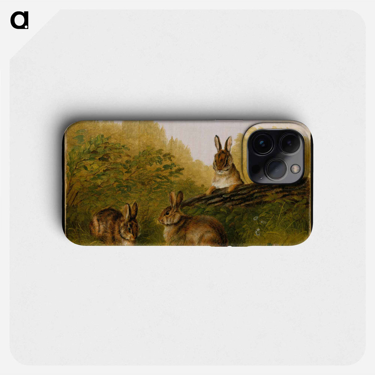 Rabbits on a Log - アーサー フィッツウィリアム テイト Phone Case.