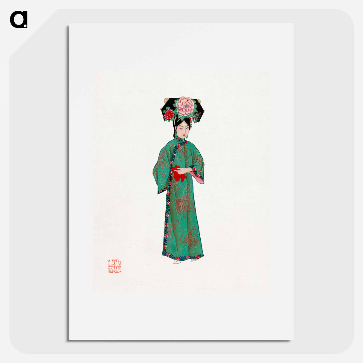 アートポスター-Lady in Modern Manchu Costume Illustration
- 中国の衣装 Poster.