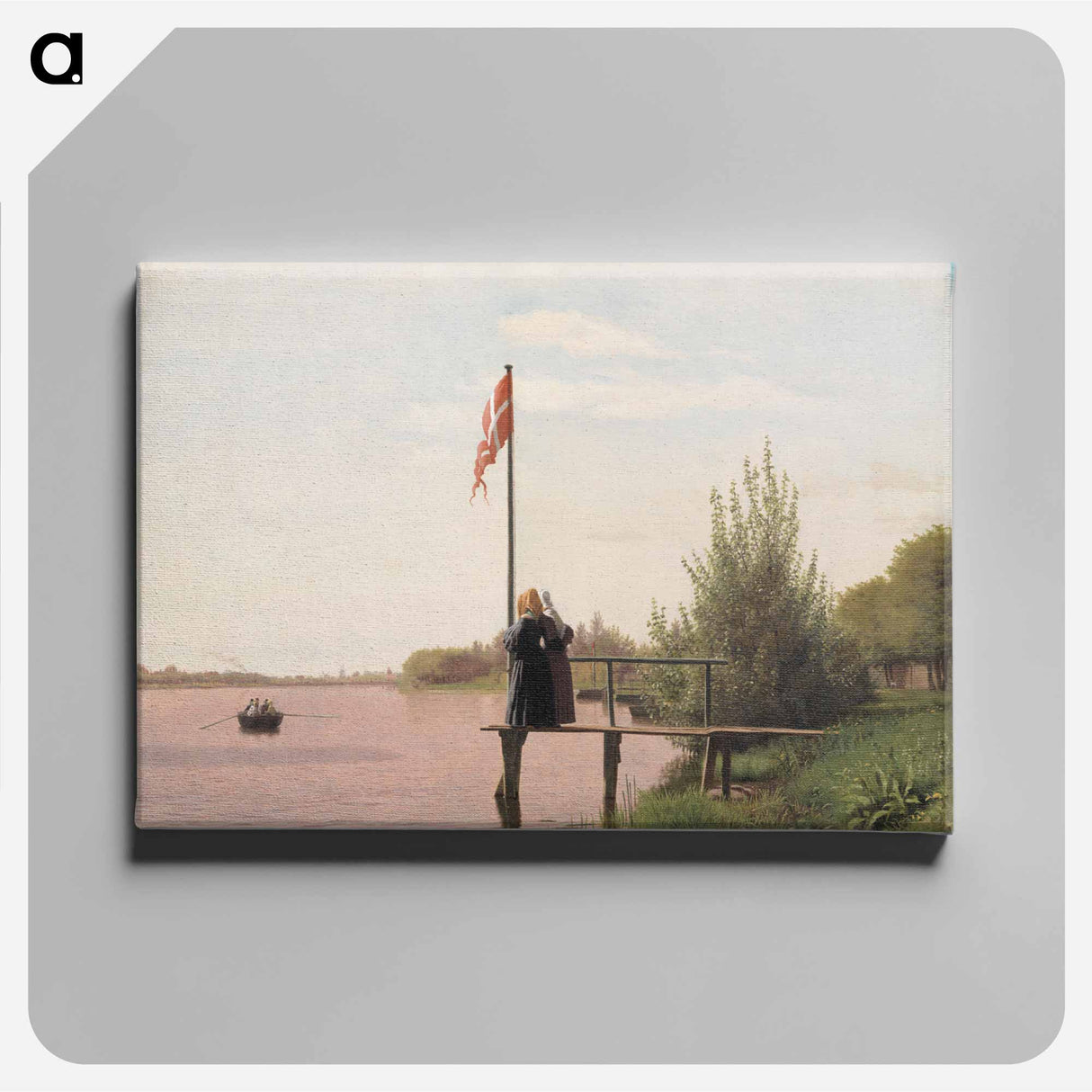 A View of Lake Sortedam from Dosseringen Looking towards the Suburb Nørrebro outside Copenhagen - クリステン ケプケ Canvas.