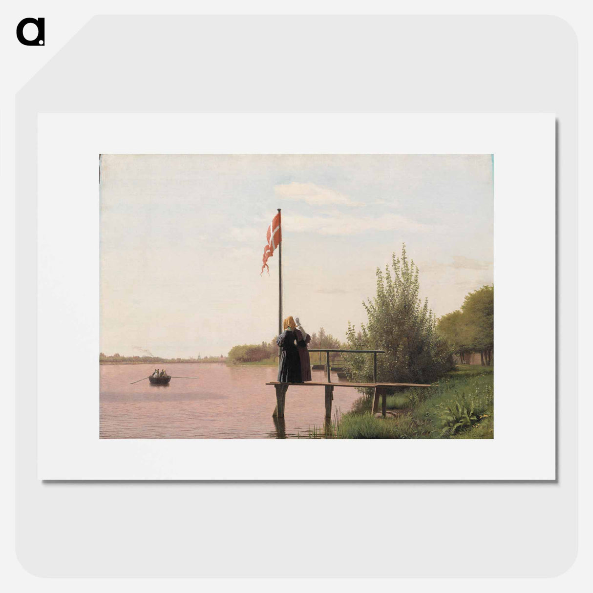 A View of Lake Sortedam from Dosseringen Looking towards the Suburb Nørrebro outside Copenhagen - クリステン ケプケ Poster.