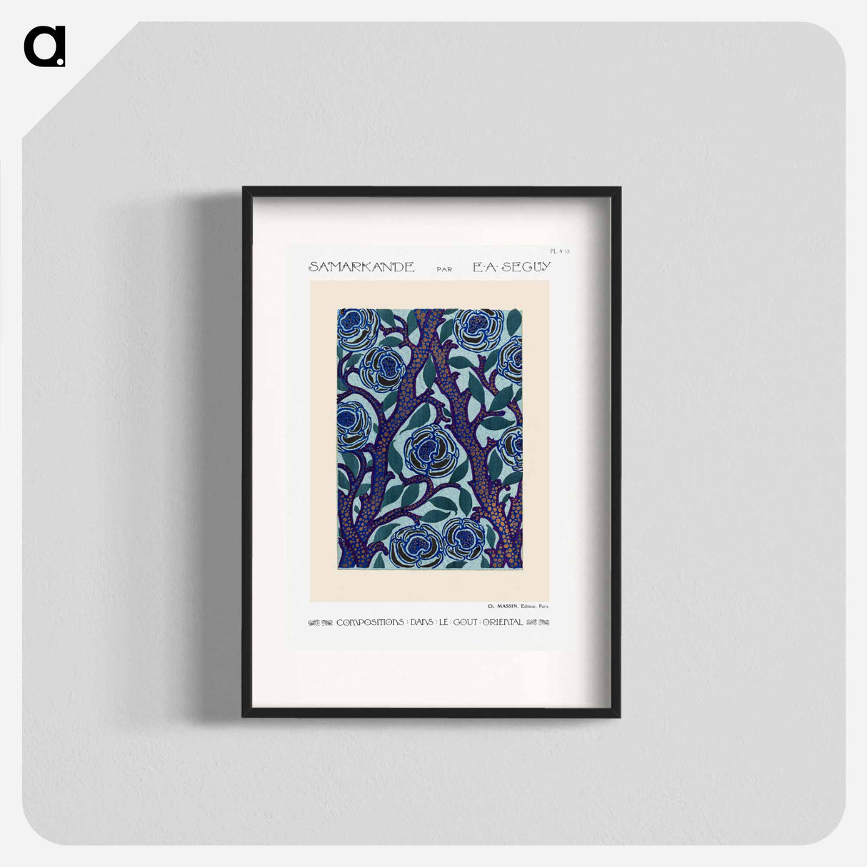 Flower pattern Art Deco stencil print in oriental style - E.A.セギー Poster.