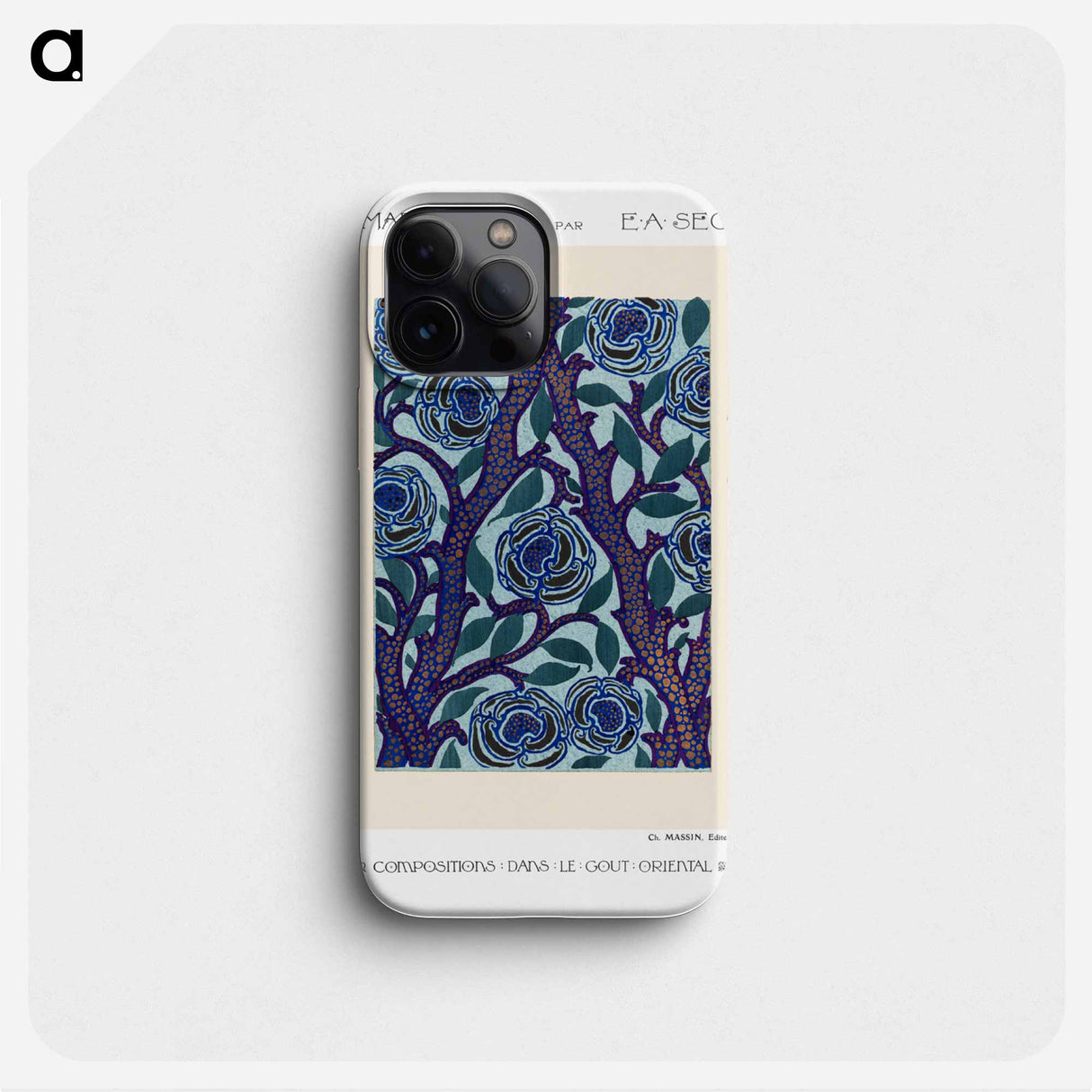 Flower pattern Art Deco stencil print in oriental style - E.A.セギー Phone Case.