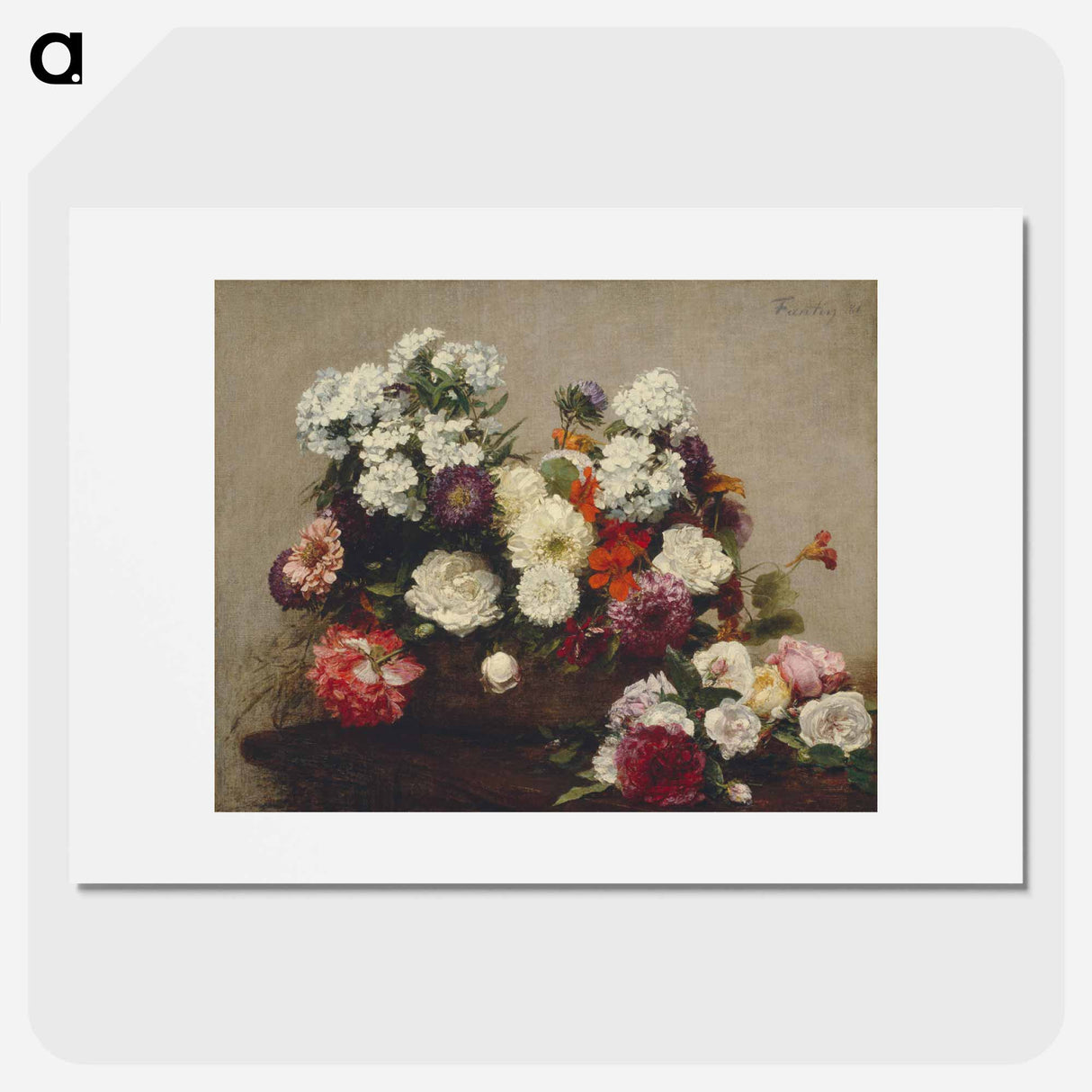 Still Life with Flowers - アンリ ファンタン ラトゥール Poster.