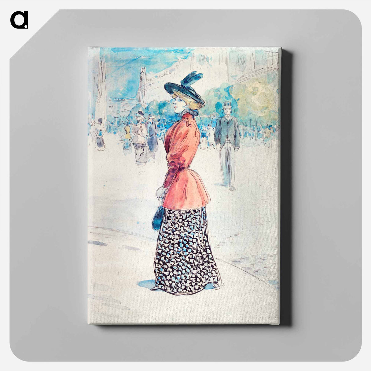Elegant on a boulevard - アンリ ソム Canvas.