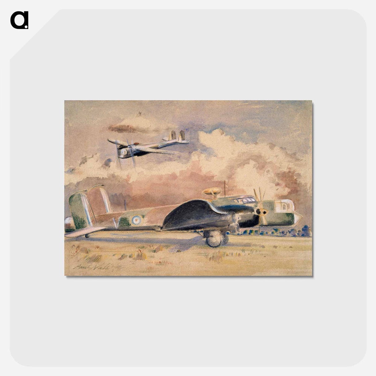 アートポストカード-Whitley Bombers Sunning - ポール ナッシュ Postcard.
