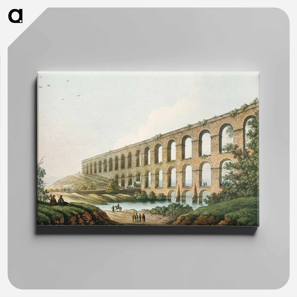 アートパネル-Aqueduct near Belgrade - オスマン帝国領内の景色 Canvas.