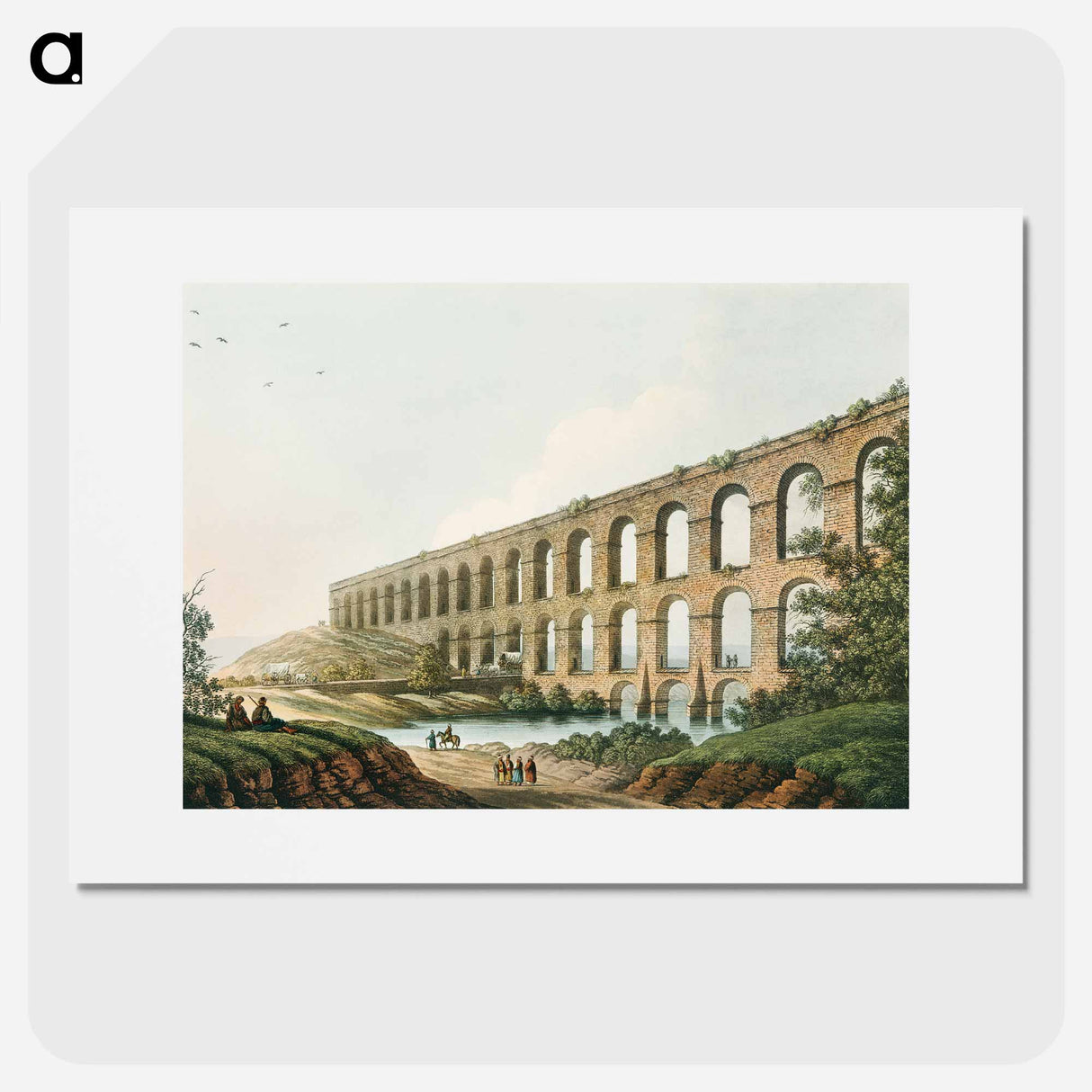 アートポスター-Aqueduct near Belgrade - オスマン帝国領内の景色 Poster.