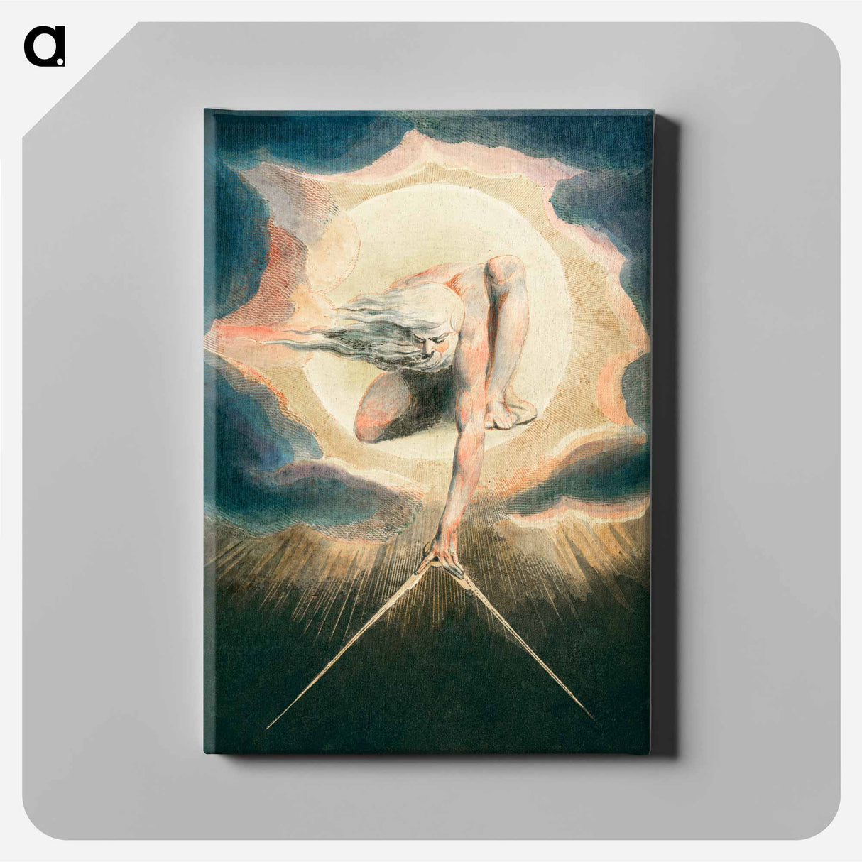 Ancient of Days Setting a Compass to the Earth - William Blake Canvas.