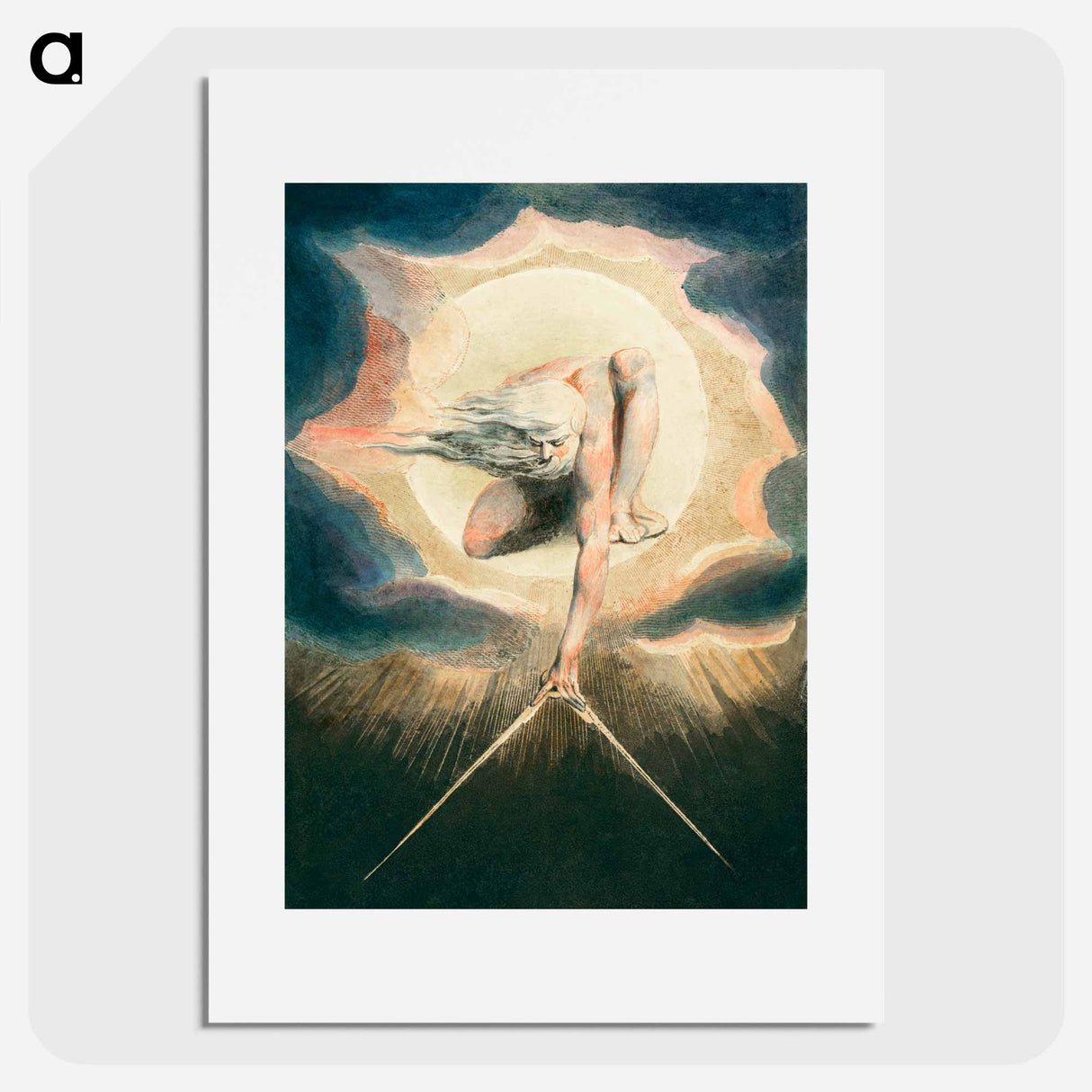 Ancient of Days Setting a Compass to the Earth - William Blake Poster.