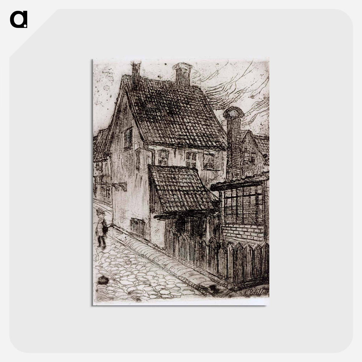 Katu meiningenissä thüringenissä - アルバート エーデルフェルト Postcard.