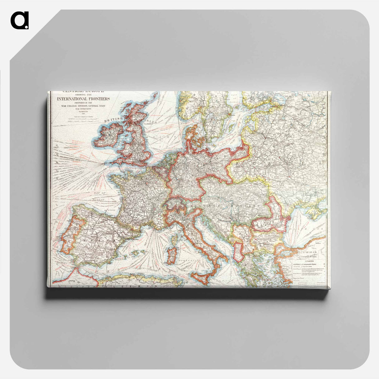 Strategic map of Central Europe - アンティーク地図 Canvas.