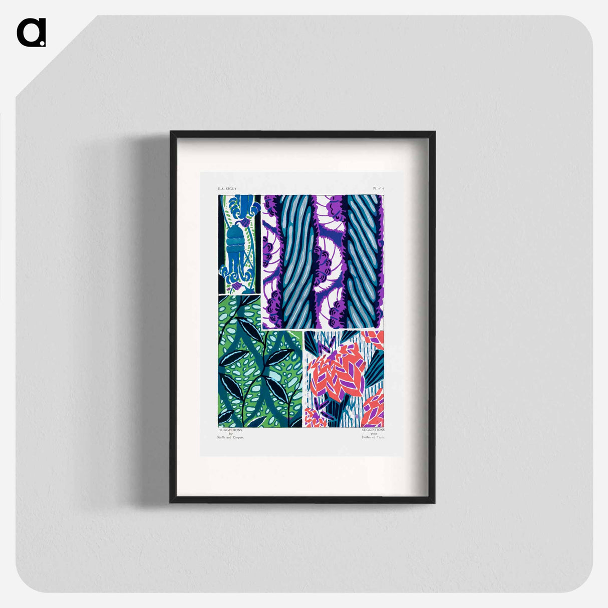 Suggestions pour étoffes et tapis: 60 motifs en couleur - E.A.セギー Poster.