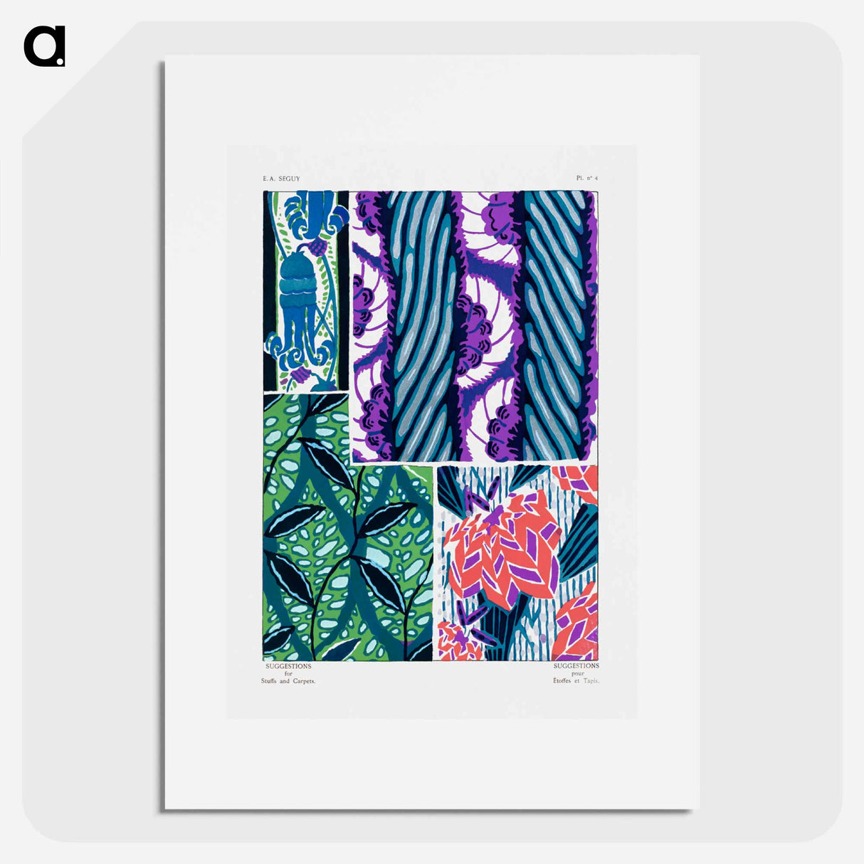 Suggestions pour étoffes et tapis: 60 motifs en couleur - E.A.セギー Poster.