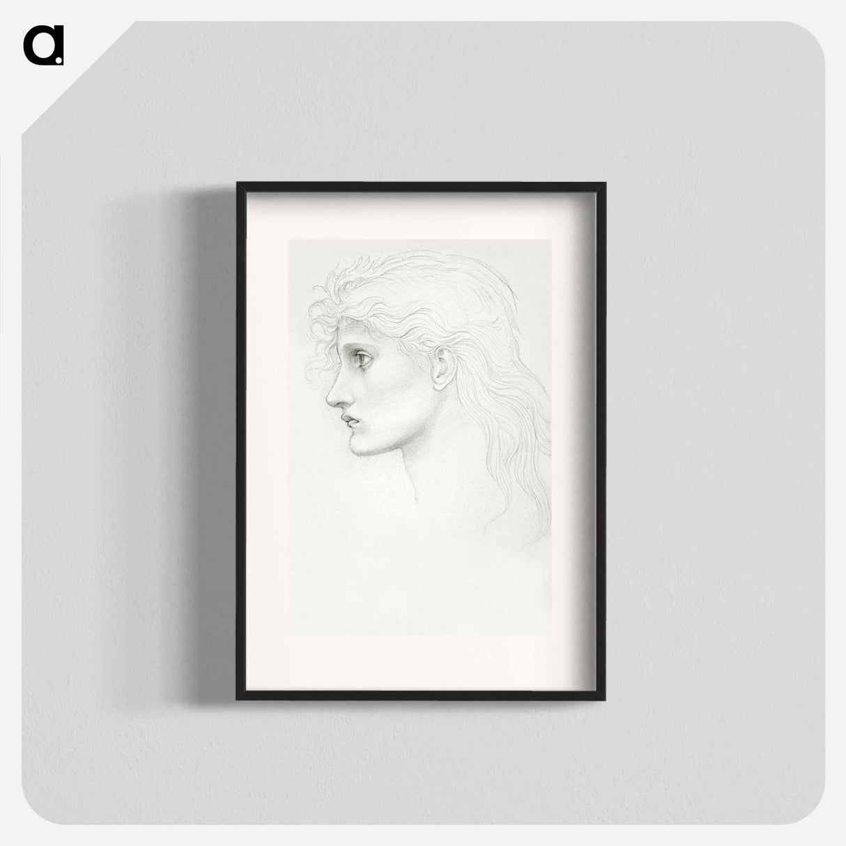 Head of Girl Facing Left - エドワード バーン ジョーンズ Poster.