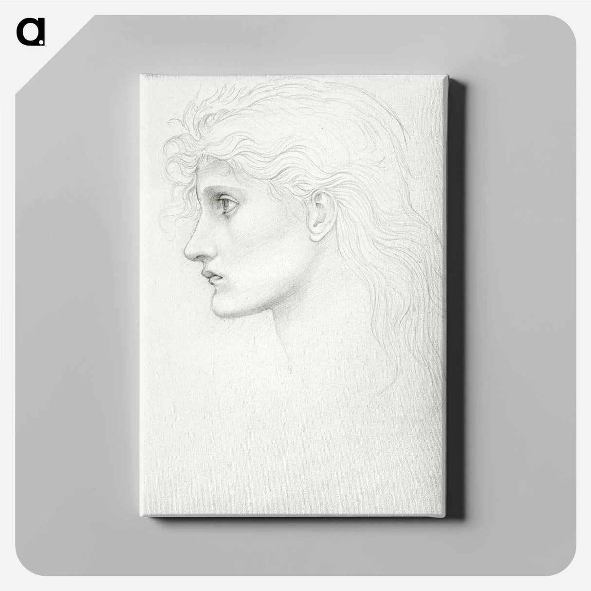 Head of Girl Facing Left - エドワード バーン ジョーンズ Canvas.