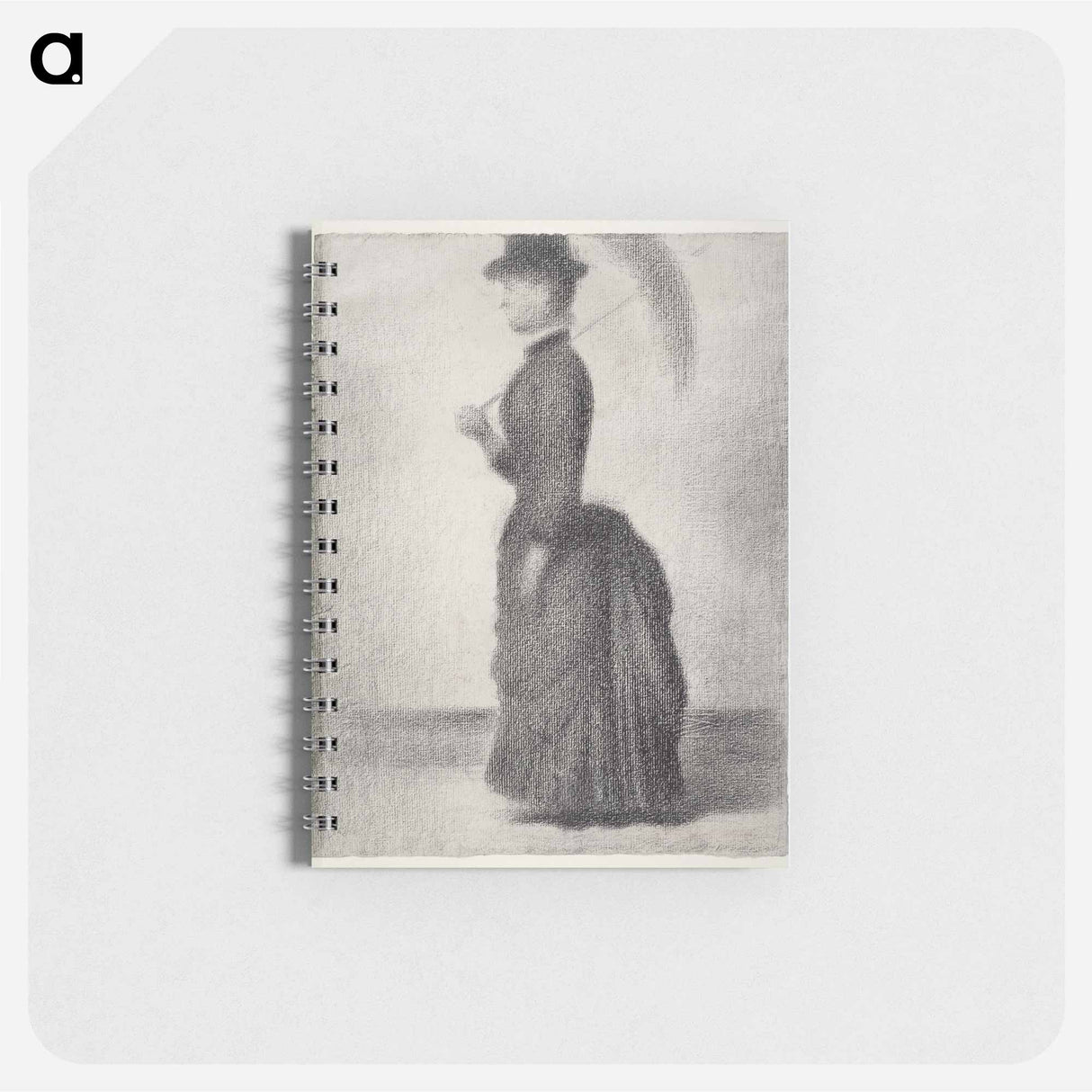 Woman Walking with a Parasol (study for La Grande Jatte) - ジョルジュ スーラ Memo.