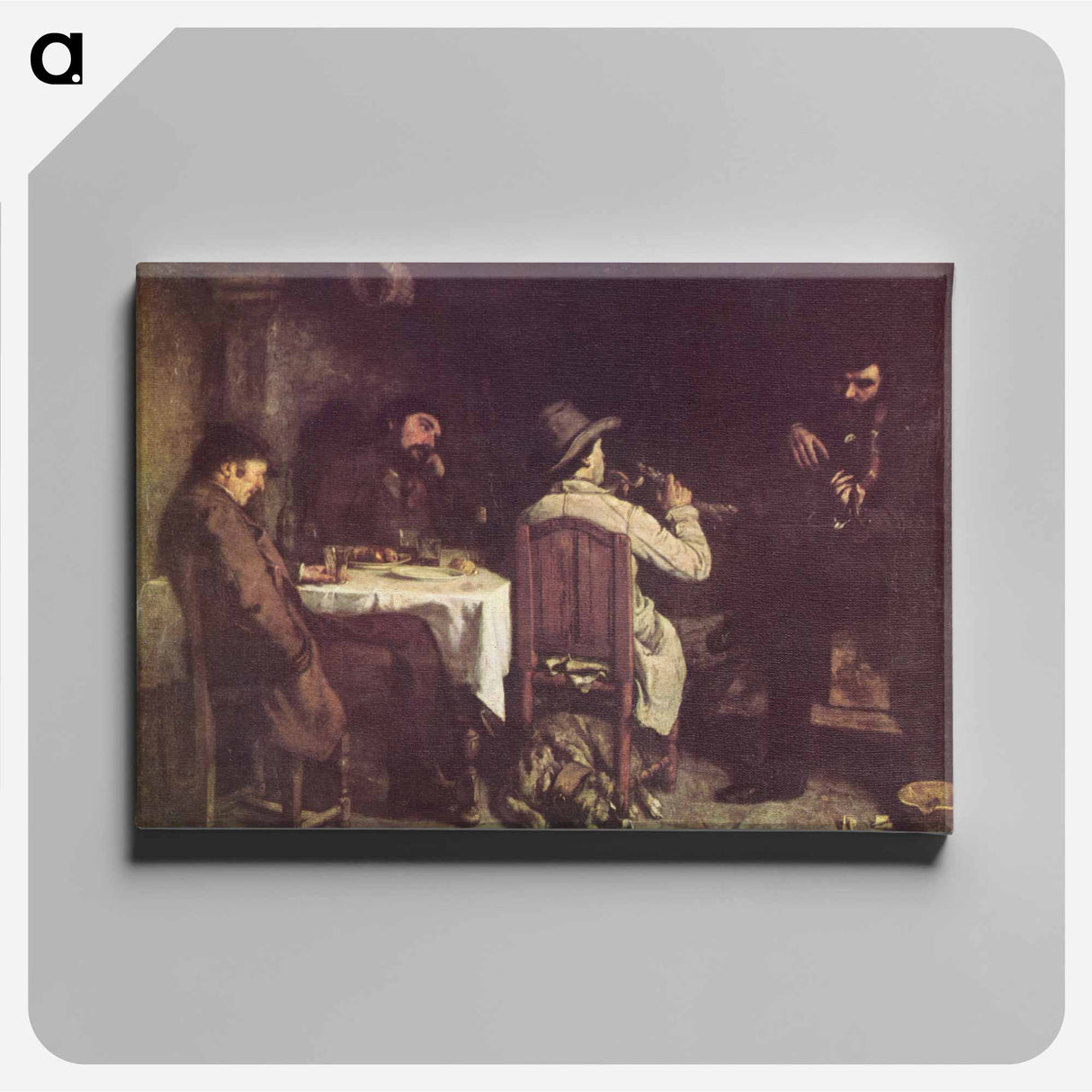 アートパネル-After Dinner at Ornans - ギュスターヴ クールベ Canvas.