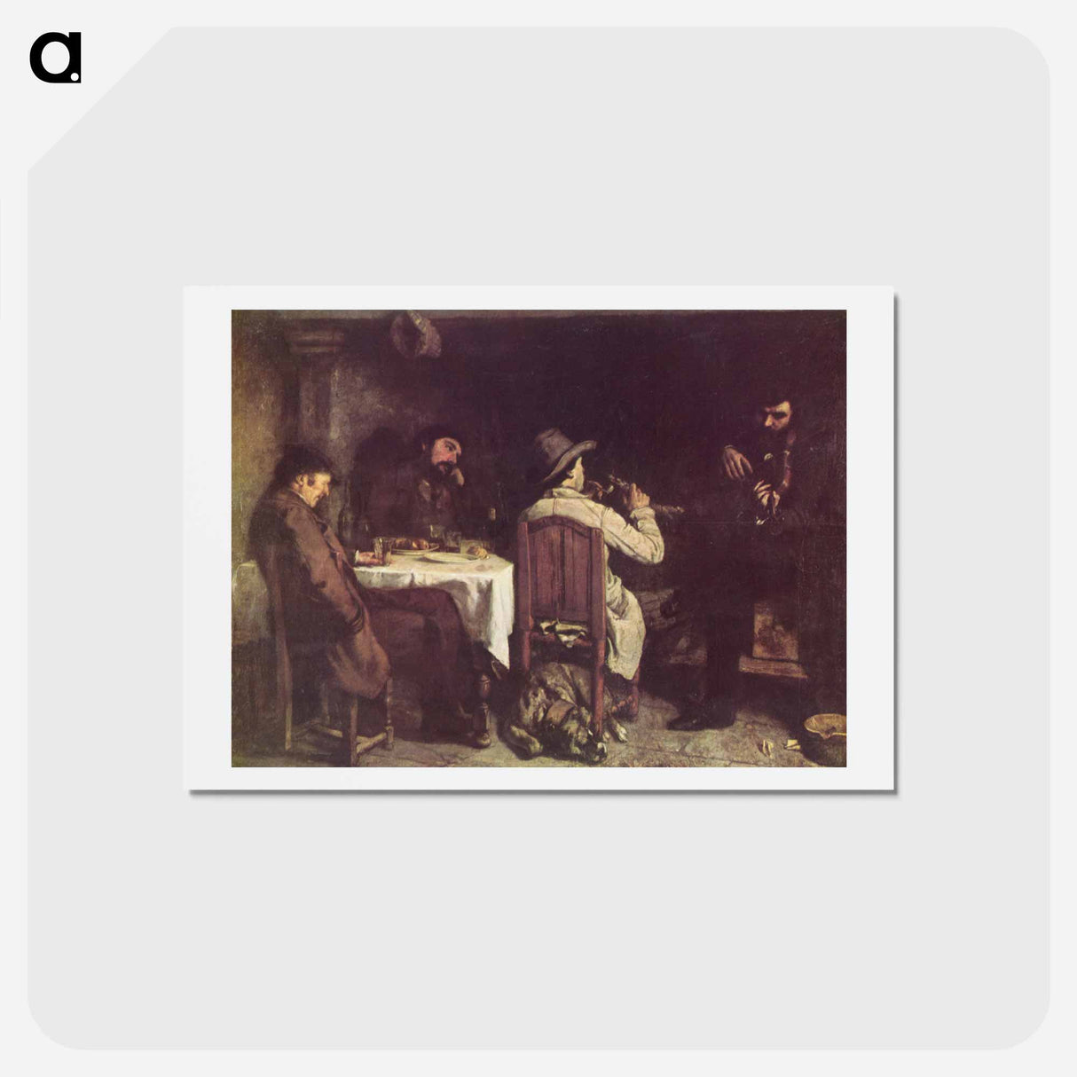 アートポストカード-After Dinner at Ornans - ギュスターヴ クールベ Postcard.