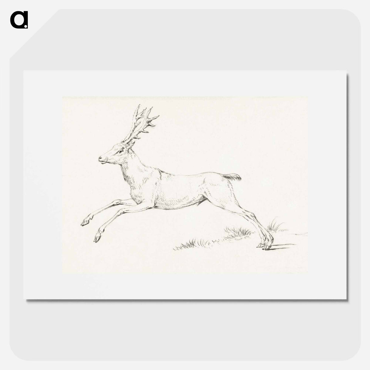 Jumping deer - ジャン ベルナール Poster.