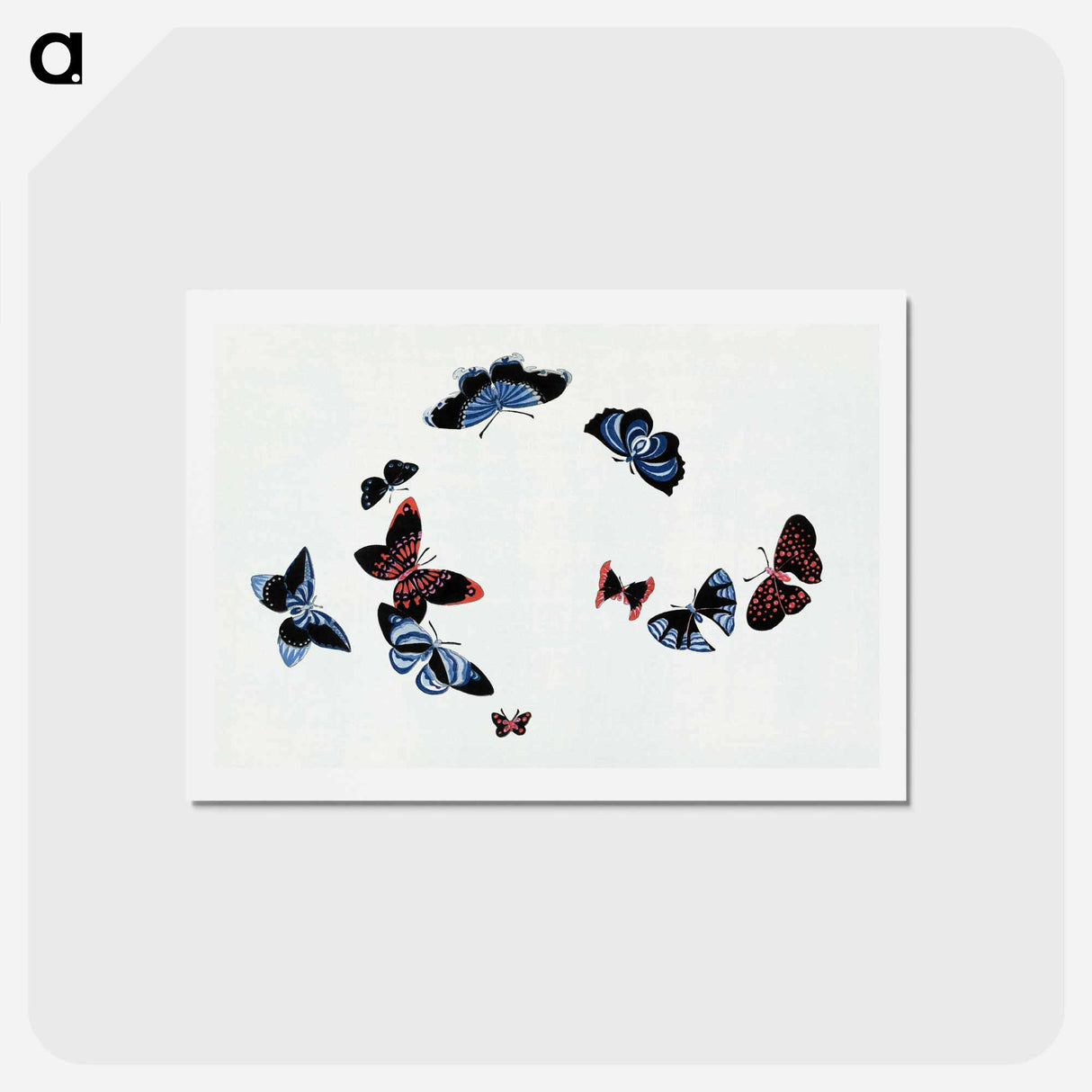 アートポストカード-Japanese butterfly - 神坂 雪佳 Postcard.