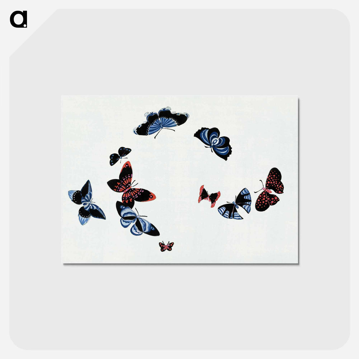 アートポストカード-Japanese butterfly - 神坂 雪佳 Postcard.