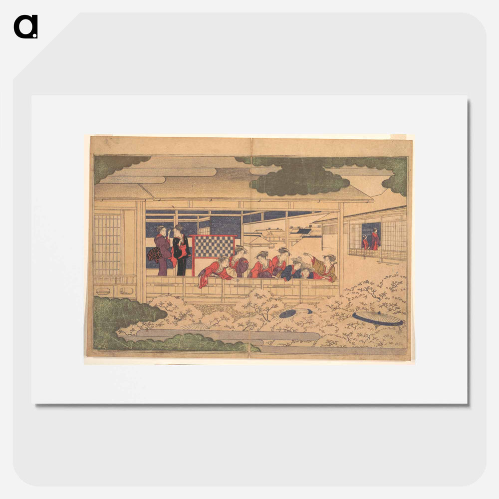 Viewing Cherry Blossoms - 喜多川 歌麿 Poster.