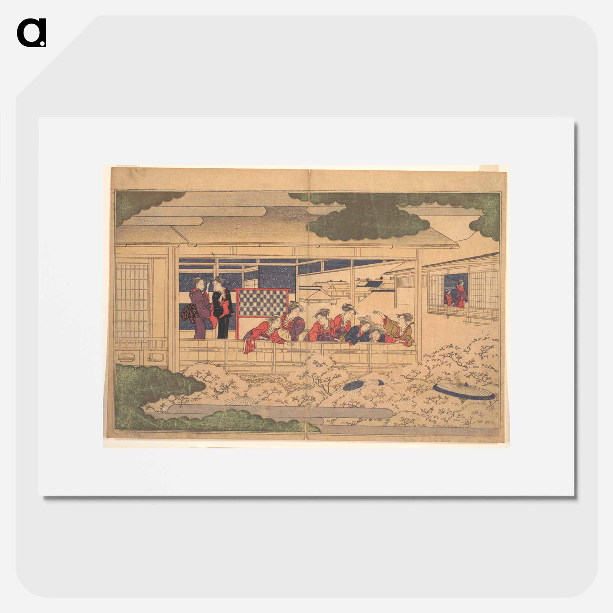Viewing Cherry Blossoms - 喜多川 歌麿 Poster.