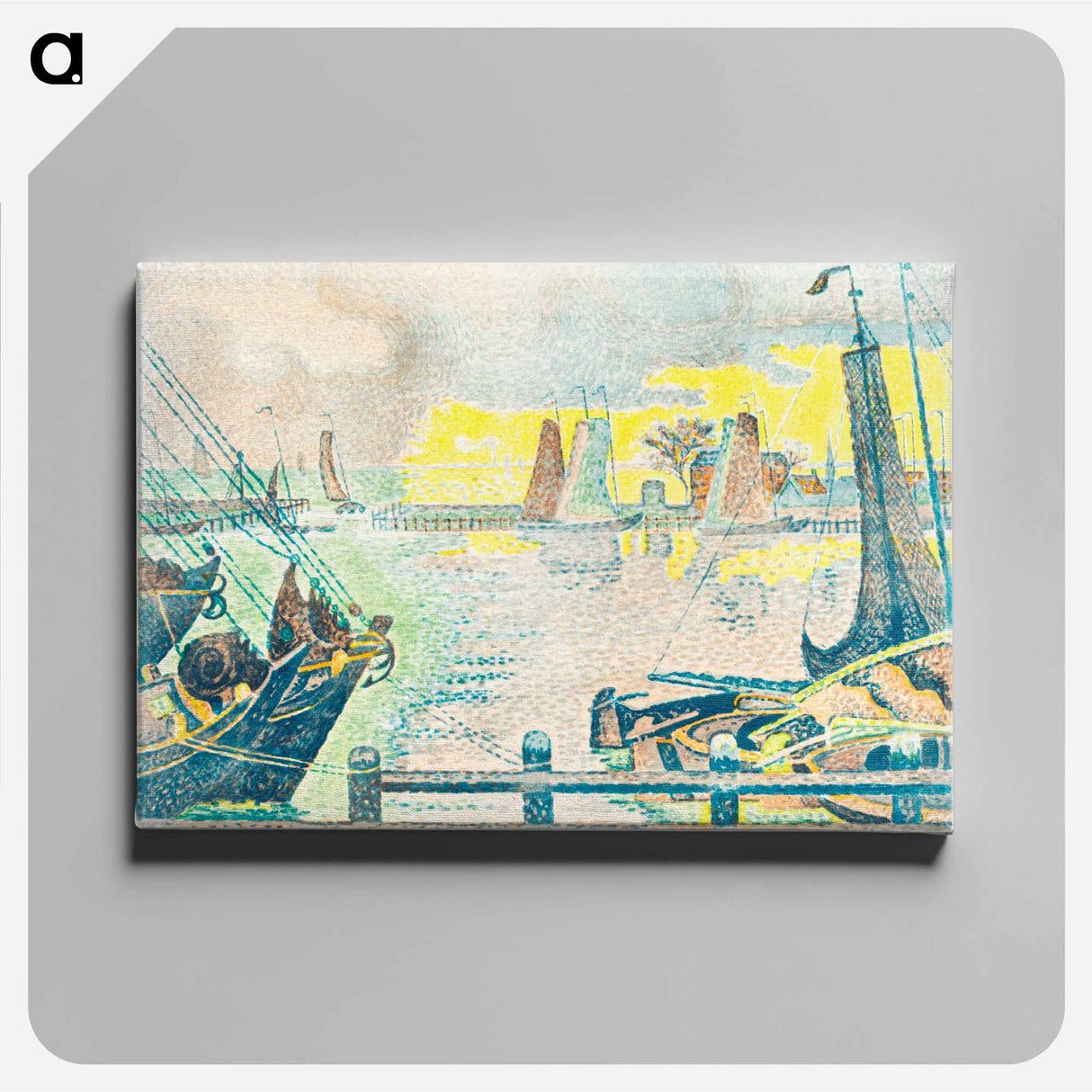 アートパネル-Boats at Flushing - ポール シニャック Canvas.