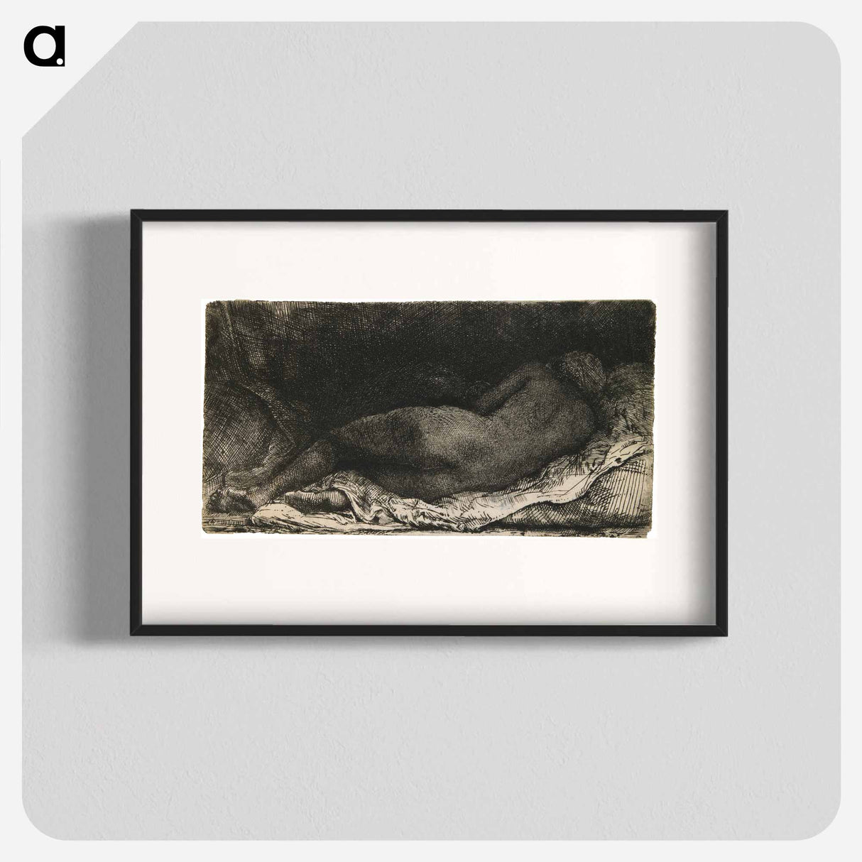 Reclining Woman - レンブラント ファン レイン Poster.