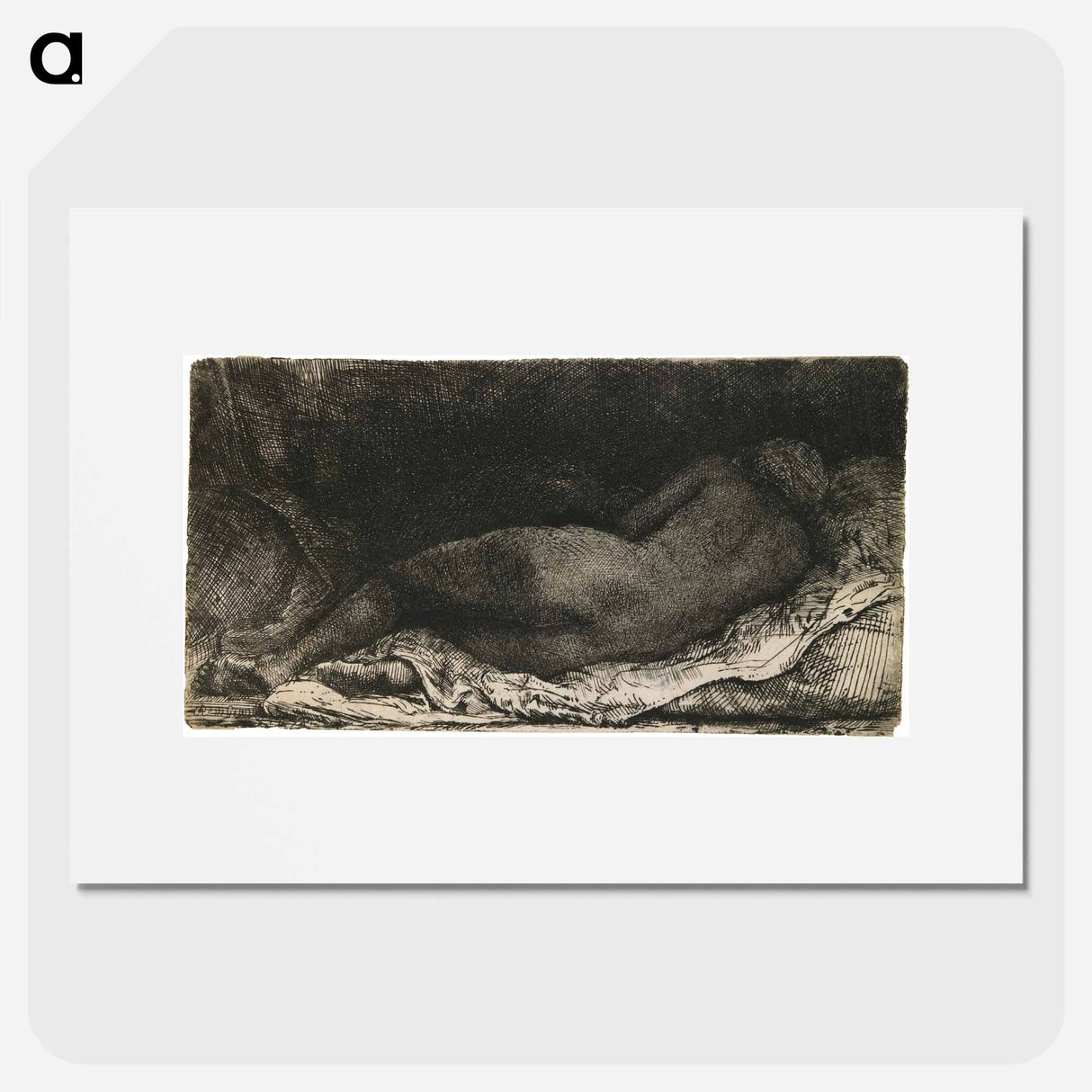 Reclining Woman - レンブラント ファン レイン Poster.