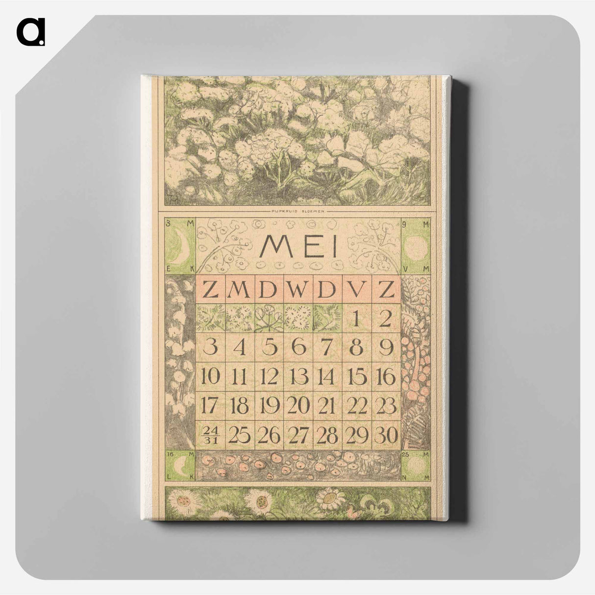 Kalenderblad mei met dolle kervel - テオ ヴァン ホイテマ Canvas.