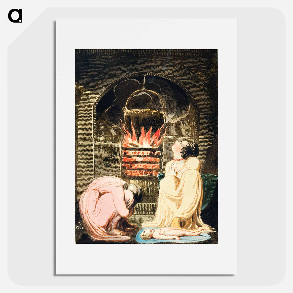 Cauldron over a fire from Europe: a Prophecy - William Blake Poster.