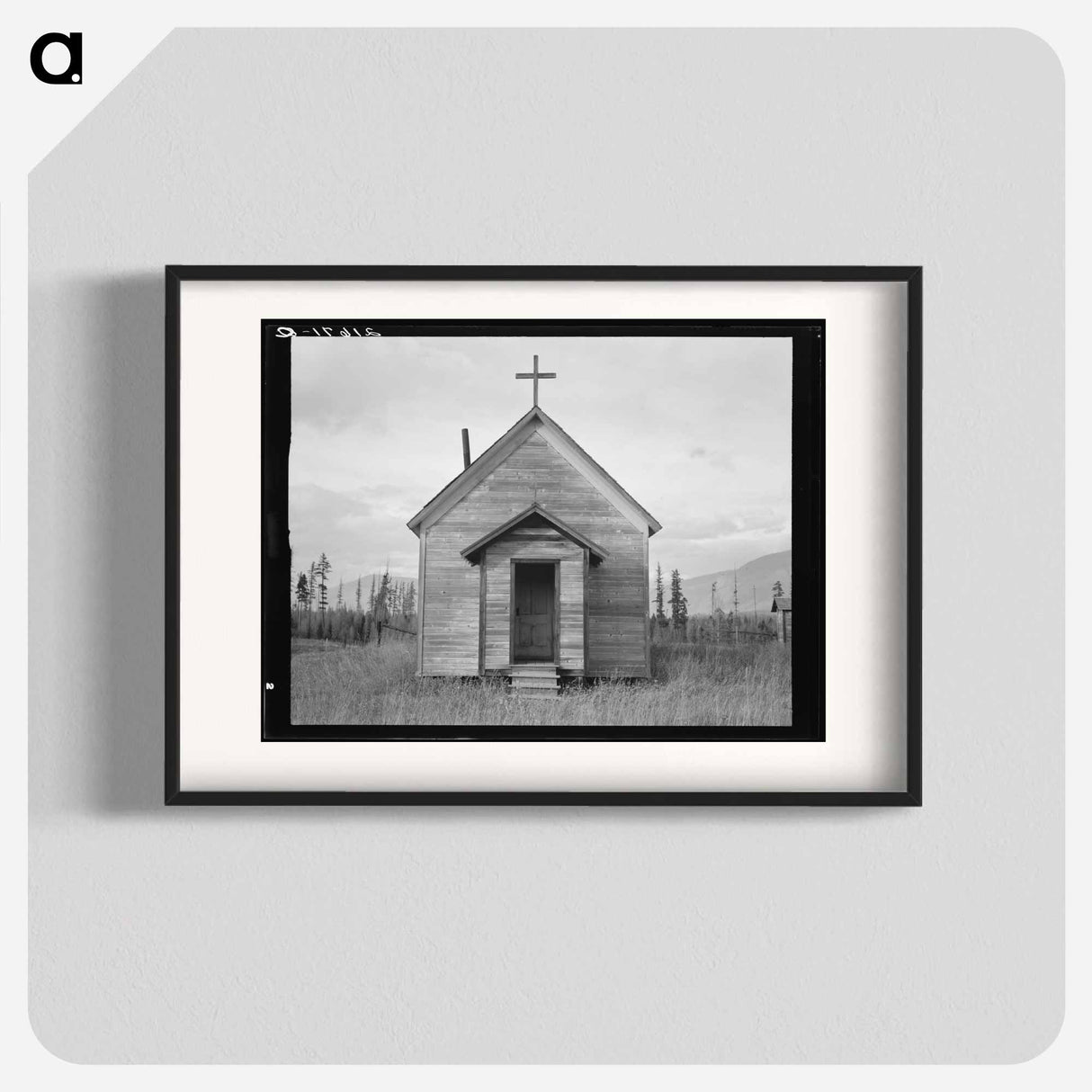 Abandoned church in cut-over area. Boundary County, Idaho. Two miles south of the Canadian line - Dorothea Lange Poster.