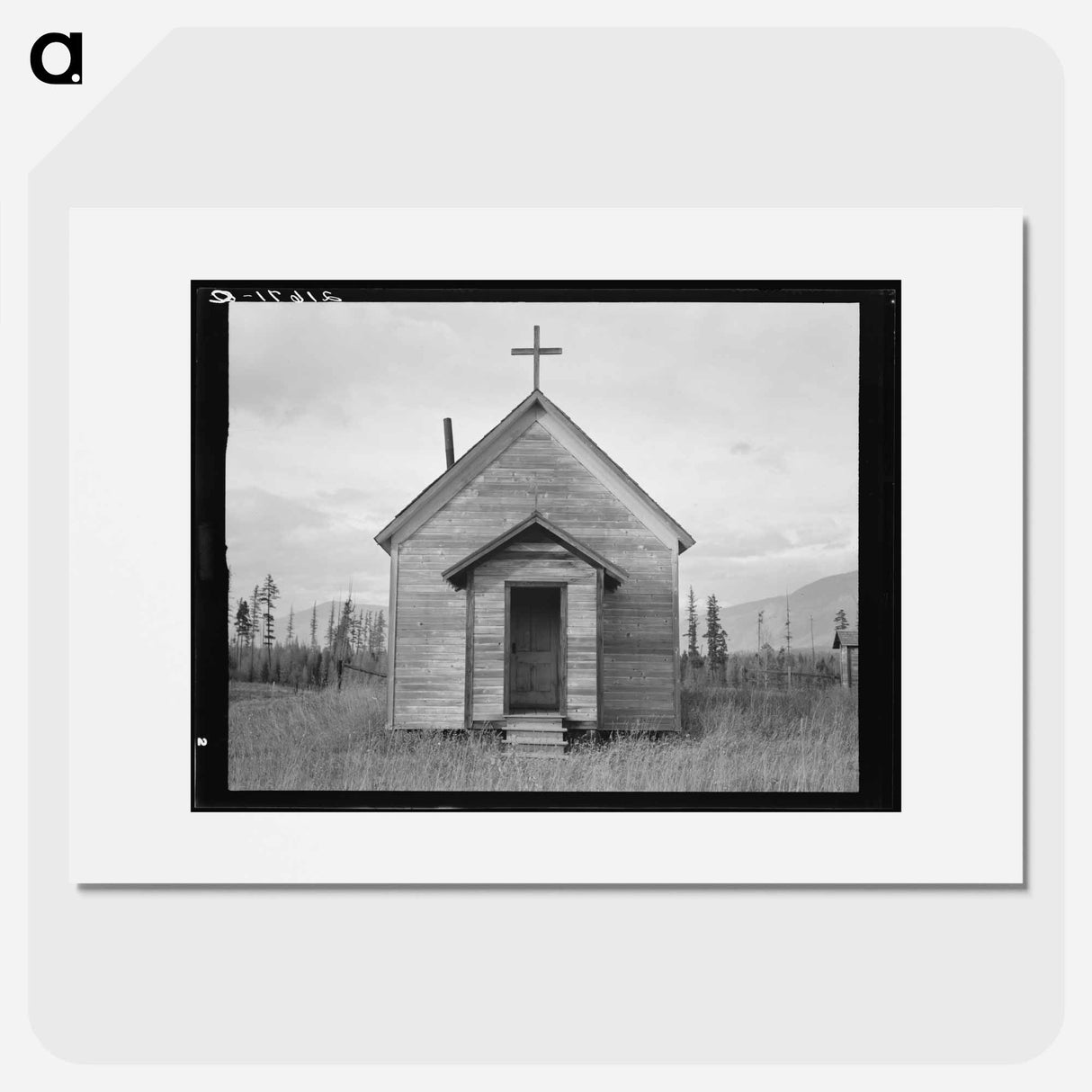 Abandoned church in cut-over area. Boundary County, Idaho. Two miles south of the Canadian line - Dorothea Lange Poster.