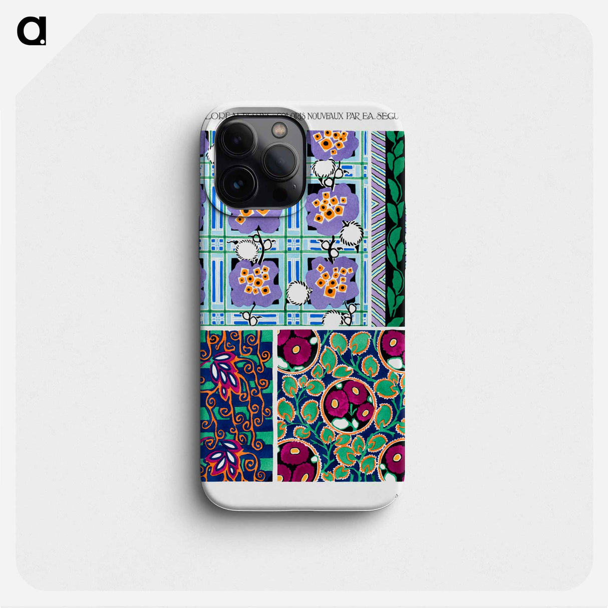 Floral colorful background, vintage art deco & art nouveau background, plate no. 19 - E.A.セギー Phone Case.