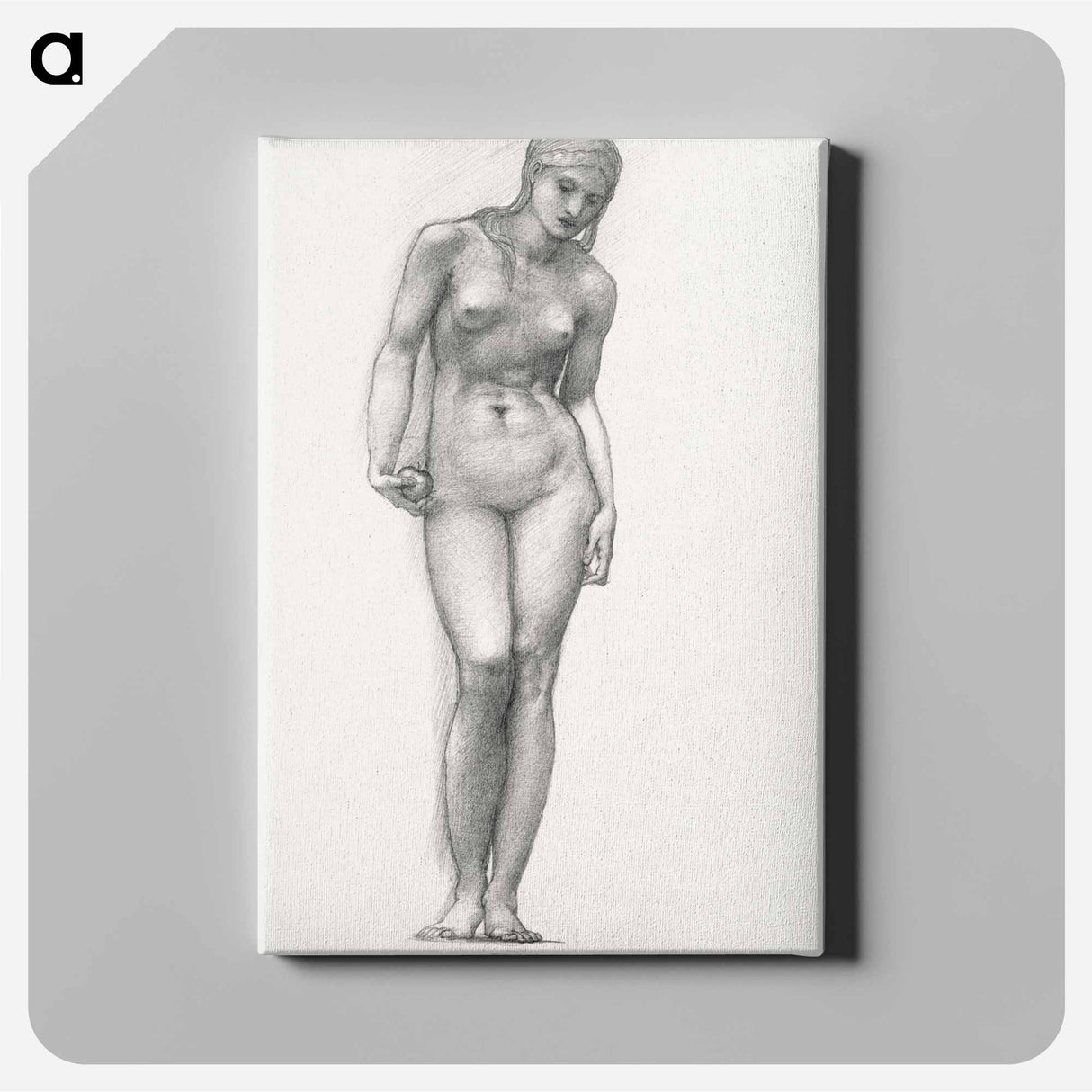 Venus with Golden Apple in Right Hand, for the Troy Triptych - エドワード バーン ジョーンズ Canvas.