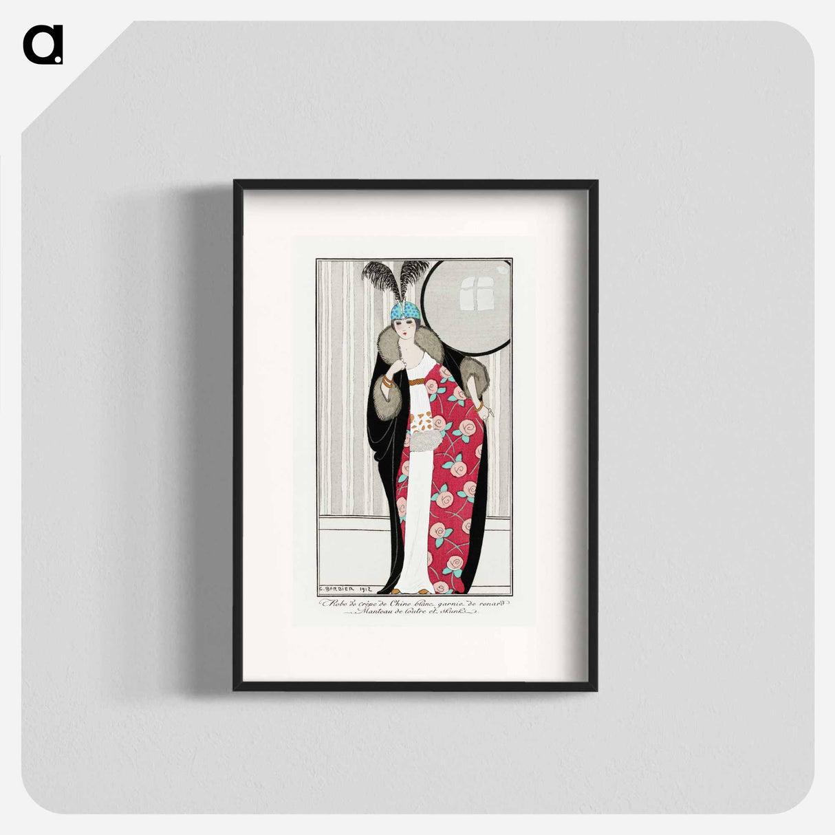 Parisian Costumes, no. 39: White Chinese robe - Georges Barbier Poster.