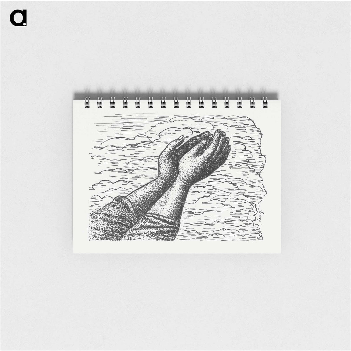 Two hands raised in front of clouds - レオ ヘステル Memo.
