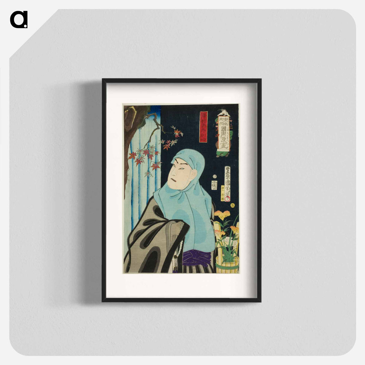 The Actor Sawamura Tossho II as Karukaya Doshin, No. 5 from the series “Flowers of Tokyo: Caricature” - 豊原 国周 Poster.