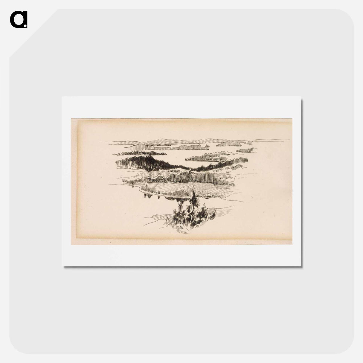 Heinäkuun viides päivä -runon välivinjetti - アルバート エーデルフェルト Postcard.