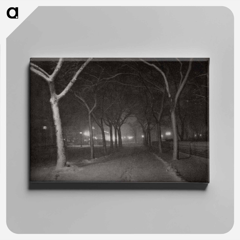 An Icy Night, New York - アルフレッド スティーグリッツ Canvas.
