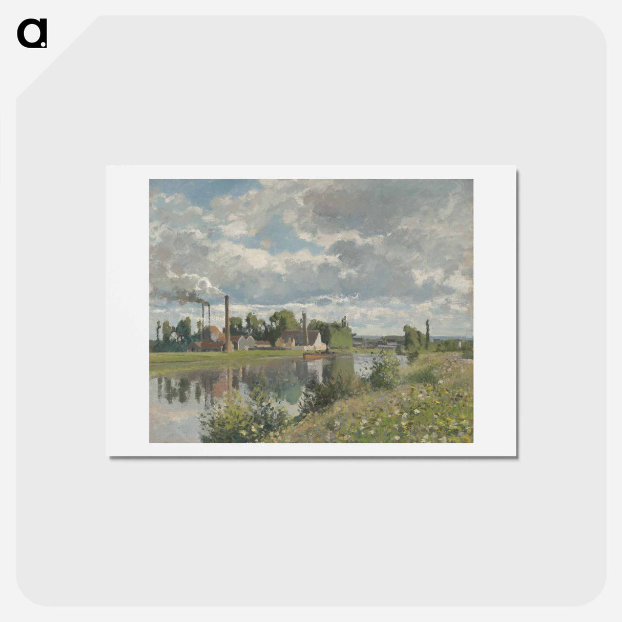 アートポストカード-The River Oise near Pontoise - カミーユ ピサロ Postcard.