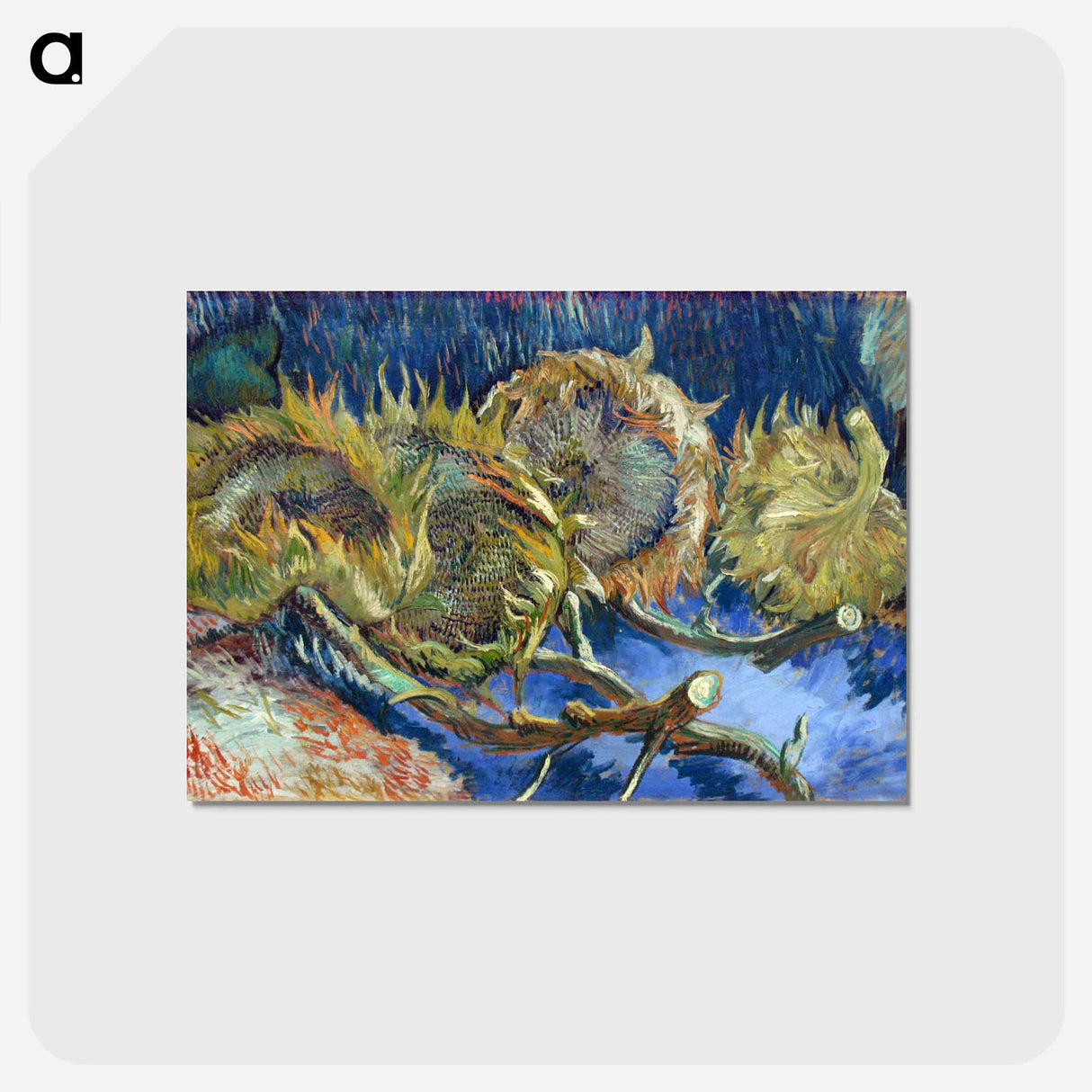 アートポストカード-Four Withered Sunflowers - フィンセント ファン ゴッホ Postcard.