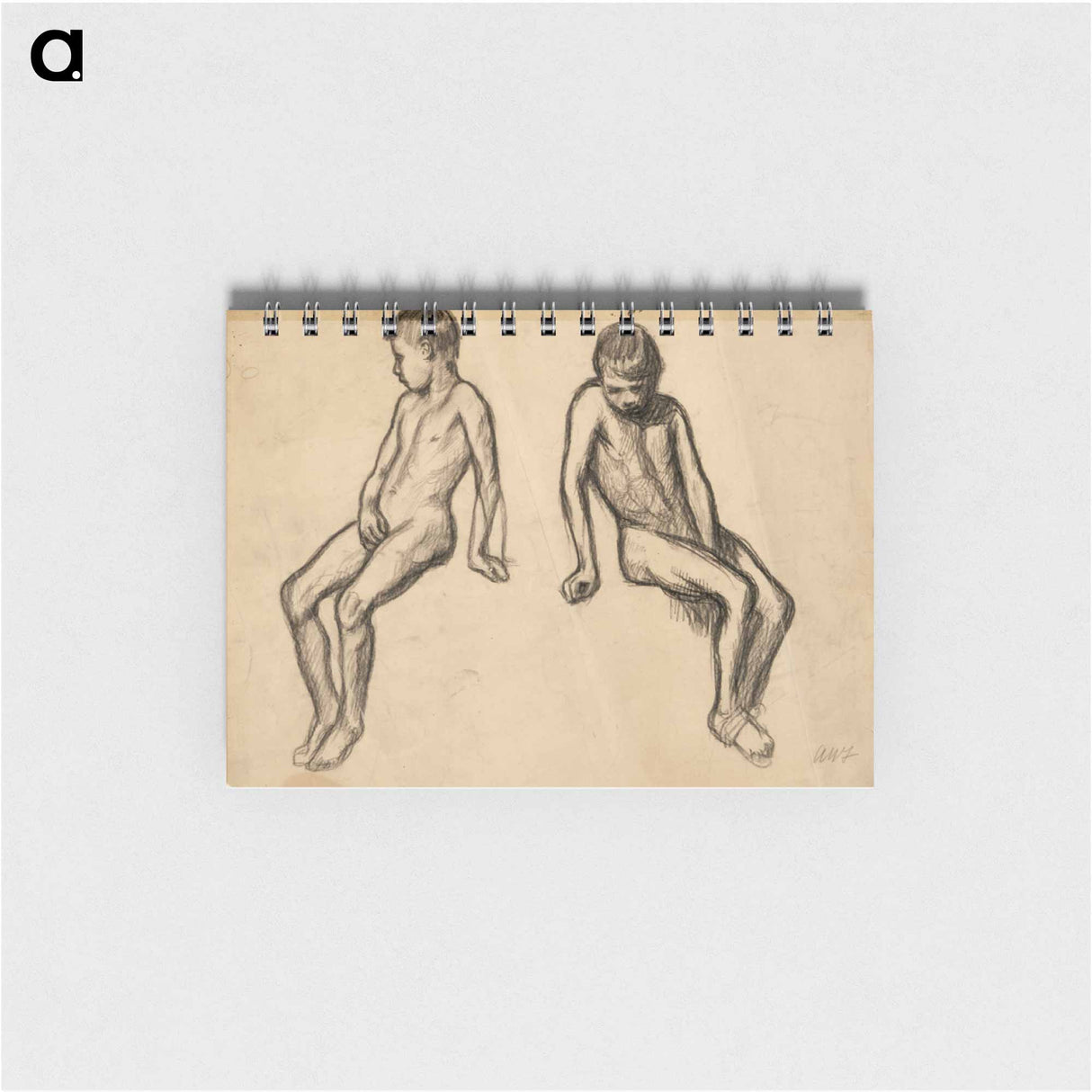 Kaksi istuva poika -harjoitelmaa - アルフレッド ウィリアム フィンチ Memo.